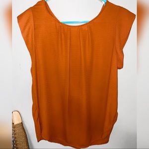 Orange sheer top